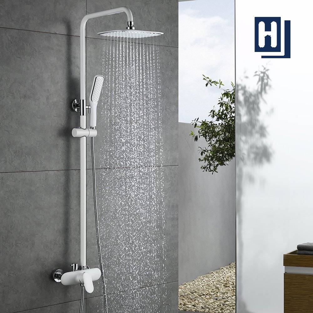 Duscharmatur Weiß Duschsystem Dusche Rainshower