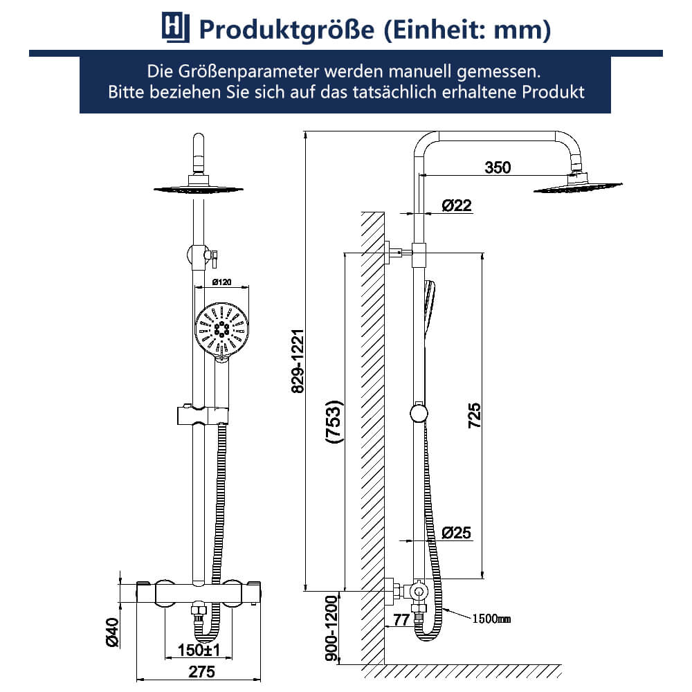 Regendusche Duschsäule homelody