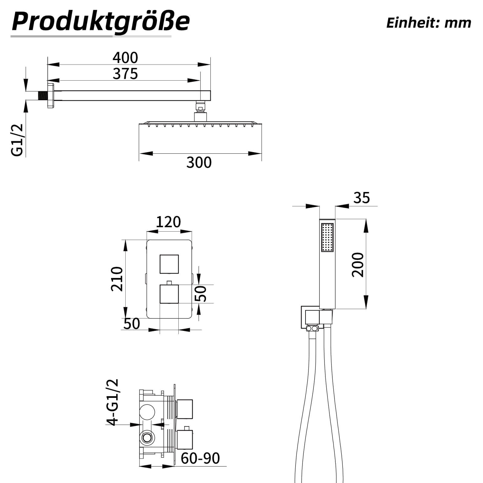 Homelody Unterputz-Duschsystem