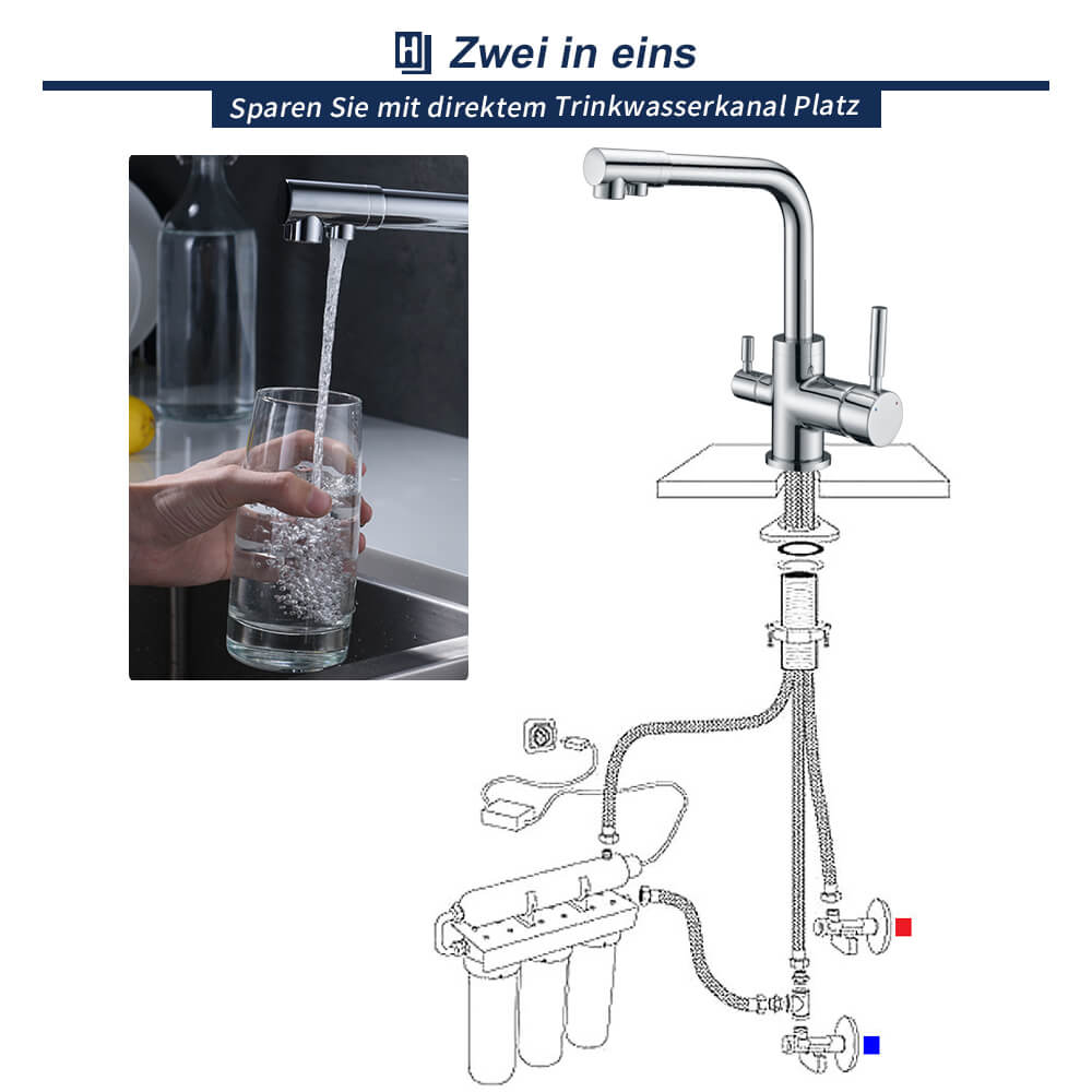 3 wege Messing wasserhahn Wasserfilter