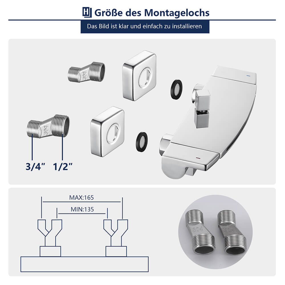 Mischbatterie dusche wasserfall