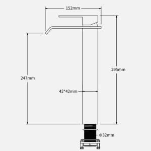 HOMELODY Wasserfall Wasserhahn Bad Hoch, Waschtischarmatur Badarmatur Schwarz