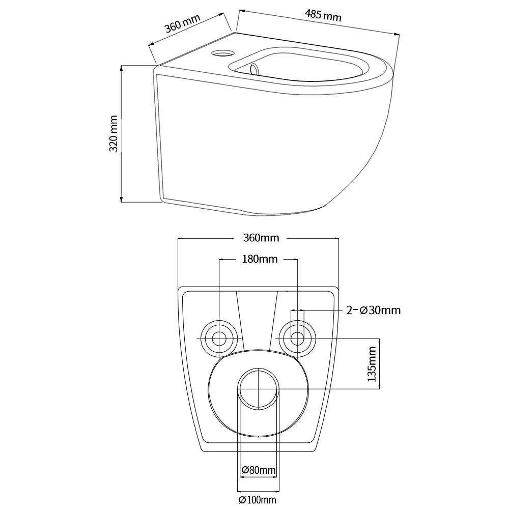 Hochwertiges Wand WC Bidet set Homelody weißer Bidetarmatur