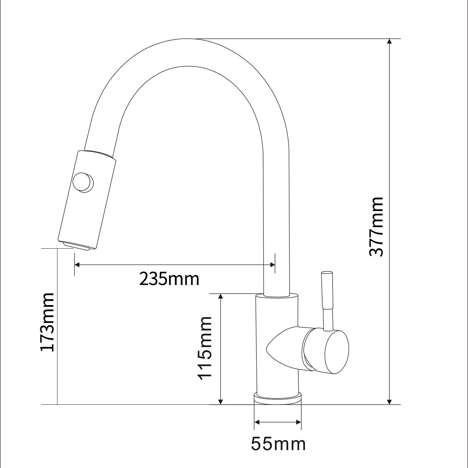 Einhebel küchen mischbatterie matt mit Pull Down brause Gebürsteter Edelstahl moderner wasserhahn küche mit brause