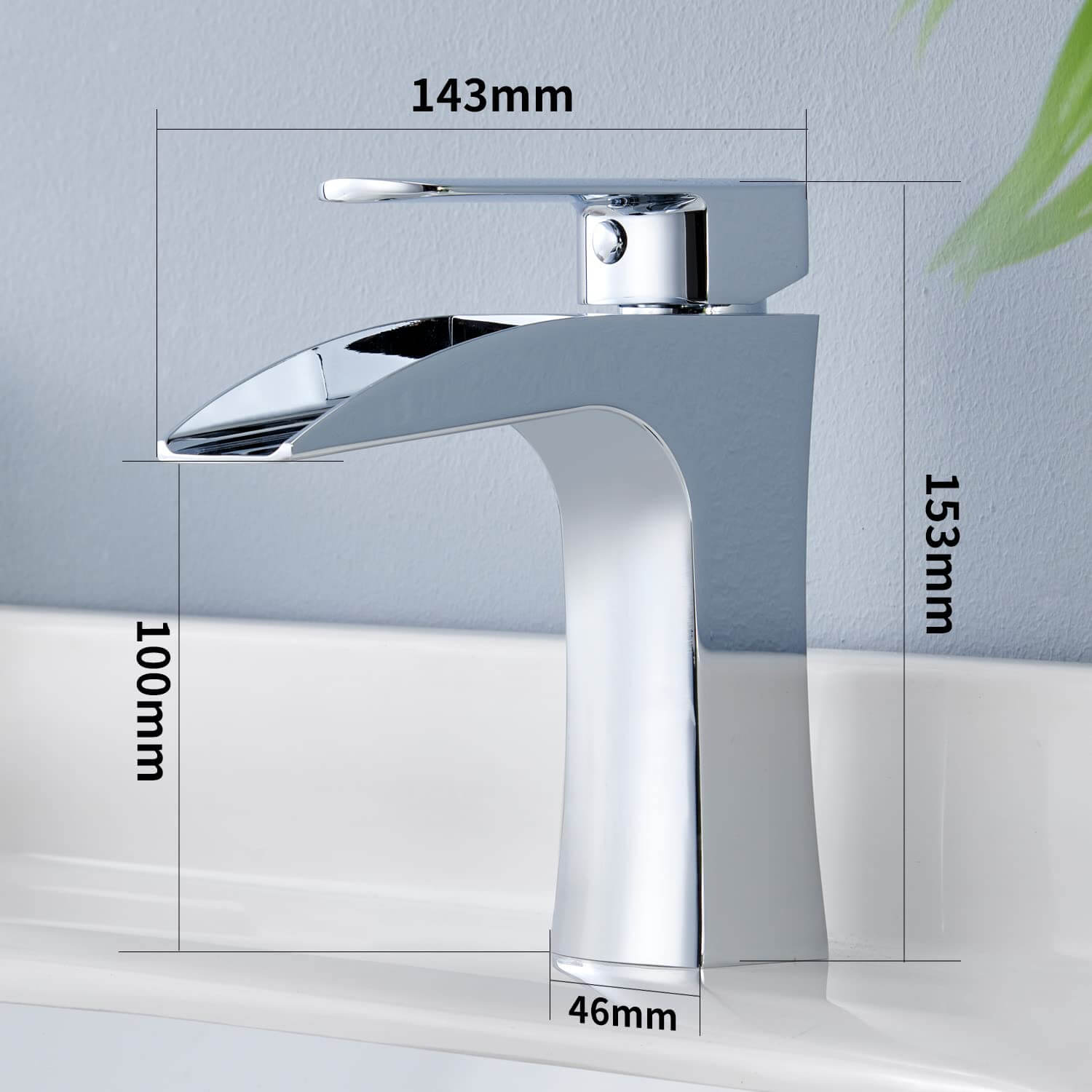 HOMELODY Wasserfall Wasserhahn Bad Waschtischarmatur Chrom