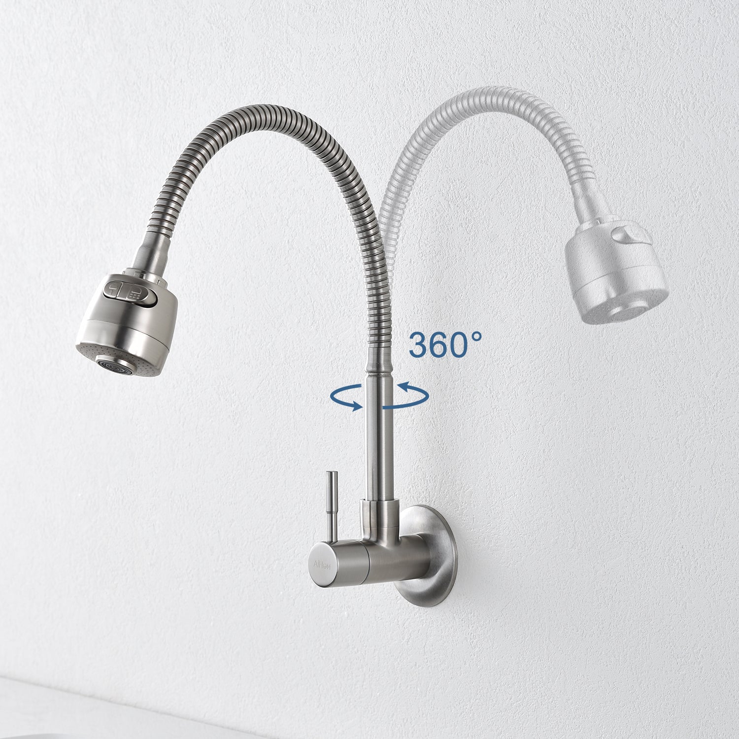 Doppelfunktion Küche Kaltwasserhahn Wand Edelstahl Gebürsteter Nickel mischbatterie Wand küchen armatur spüle Aihom - Homelody-shop